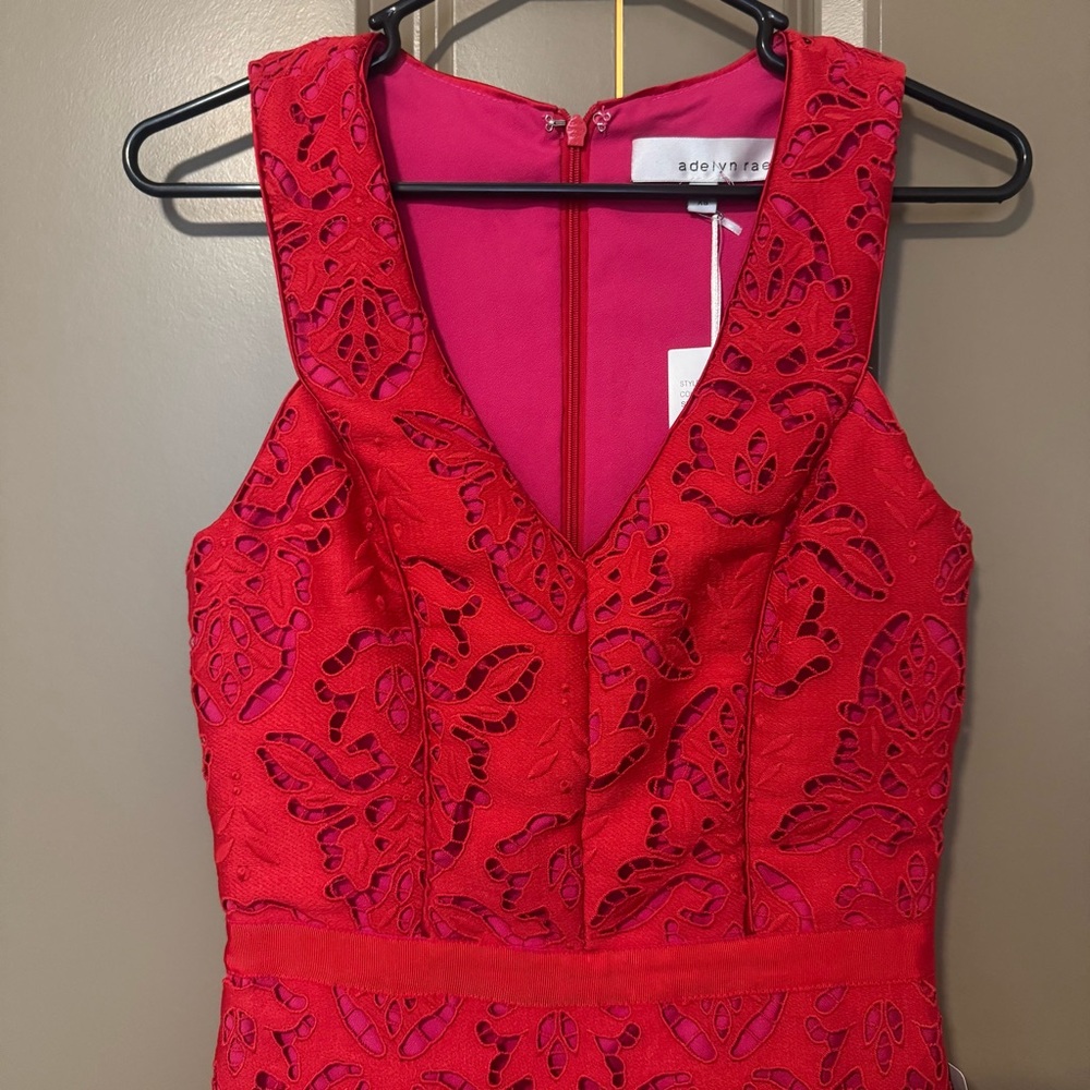 Adelyn Rae Red Lace Dress - Picture 2 of 4
